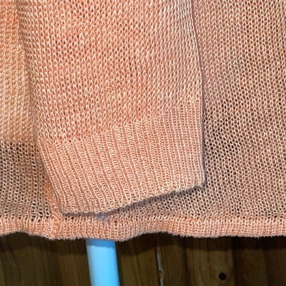 MANGO Orange Linen Crew Neck Pop over blouse Sz. XL - Picture 5 of 8